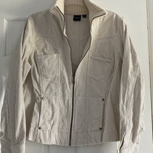 Corduroy Cream Fall Winter White Jacket full zip with pockets
XL L M